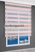Pudra Ağaç Kabuğu Plise Zebra Perde