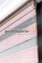 Pudra Ağaç Kabuğu Plise Zebra Perde