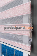 Pudra Ağaç Kabuğu Plise Zebra Perde