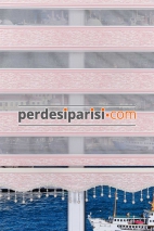 Pudra Ağaç Kabuğu Plise Zebra Perde