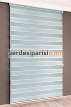 Yeşil Gümüş Simli Plise Zebra Perde