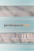 Yeşil Gümüş Simli Plise Zebra Perde