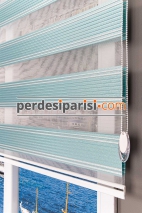 Yeşil Gümüş Simli Plise Zebra Perde