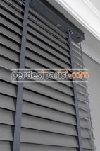 Antrasit 50 MM Polywood Ahşap Jaluzi Perde