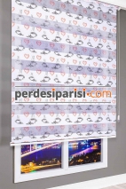 Kalpli Fincan Baskılı Plise Zebra Perde