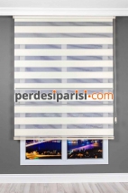 Astoria Krem Plise Desenli Zebra Perde