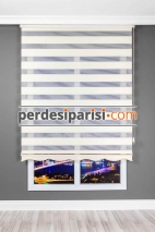 Astoria Krem Plise Desenli Zebra Perde