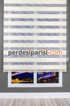 Astoria Krem Plise Desenli Zebra Perde