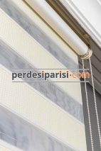 Astoria Krem Plise Desenli Zebra Perde