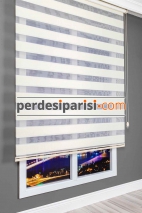 Astoria Krem Plise Desenli Zebra Perde