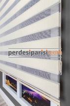 Astoria Krem Plise Desenli Zebra Perde