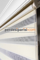 Astoria Krem Plise Desenli Zebra Perde