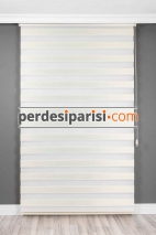 Astoria Krem Plise Desenli Zebra Perde