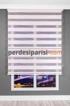 Astoria Pembe Plise Desenli Zebra Perde