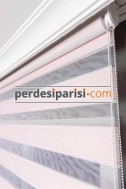 Astoria Pembe Plise Desenli Zebra Perde