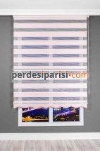 Astoria Pembe Plise Desenli Zebra Perde