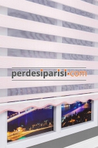 Astoria Pembe Plise Desenli Zebra Perde