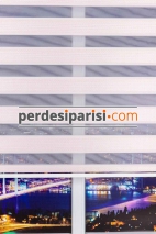 Astoria Pembe Plise Desenli Zebra Perde