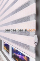 Astoria Pembe Plise Desenli Zebra Perde