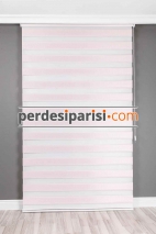 Astoria Pembe Plise Desenli Zebra Perde
