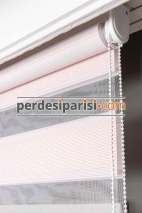 Astoria Pembe Plise Desenli Zebra Perde