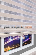 Astoria Vizon Plise Desenli Zebra Perde