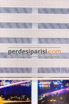 Astoria Vizon Plise Desenli Zebra Perde