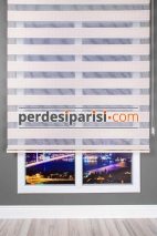 Astoria Vizon Plise Desenli Zebra Perde