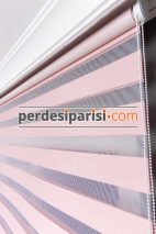 Bahama Pembe Çizgili Bambu Zebra Perde