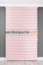 Bahama Pembe Çizgili Bambu Zebra Perde