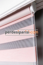 Bahama Pembe Çizgili Bambu Zebra Perde