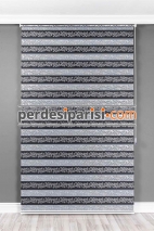 Begonvil Antrasit Simli Sarmaşık Zebra Perde