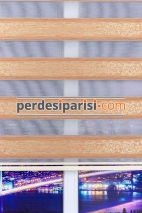 Begonvil Bej Altın Simli Sarmaşık Zebra Perde