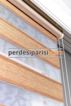 Begonvil Bej Altın Simli Sarmaşık Zebra Perde