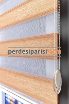 Begonvil Bej Altın Simli Sarmaşık Zebra Perde