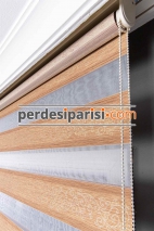Begonvil Bej Altın Simli Sarmaşık Zebra Perde