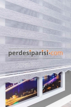 Begonvil Mavimsi Gri Simli Sarmaşık Zebra Perde