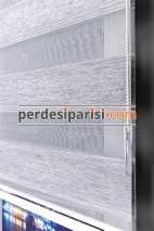 Begonvil Mavimsi Gri Simli Sarmaşık Zebra Perde