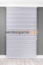Begonvil Mavimsi Gri Simli Sarmaşık Zebra Perde