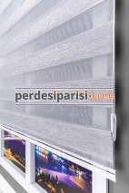 Begonvil Mavimsi Gri Simli Sarmaşık Zebra Perde