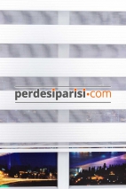 Corner Beyaz Geniş Plise Zebra Perde