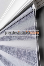 Fiore Füme Desenli Zebra Perde