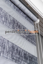 Fiore Füme Desenli Zebra Perde