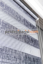 Fiore Füme Desenli Zebra Perde