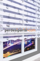 Kids Gemici Baskılı Zebra Perde