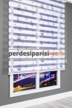Kids Gemici Baskılı Zebra Perde