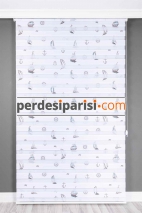 Kids Gemici Baskılı Zebra Perde