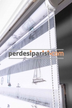 Kids Gemici Baskılı Zebra Perde