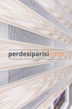Star Bej Gümüş Simli Plise Zebra Perde