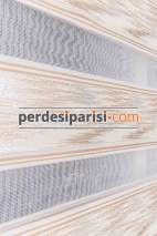 Star Bej Gümüş Simli Plise Zebra Perde